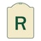 Signmission Designer Series Sign W/ Letter R, Tan & Green Heavy-Gauge Aluminum Sign, 24" x 18", TG-1824-22930 A-DES-TG-1824-22930 - alternate 1
